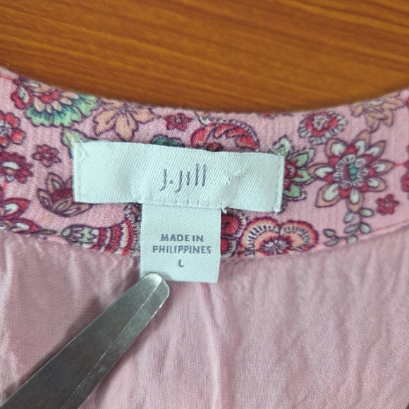 J Jill Women Floral Paisley Lined Rayon Maxi Dress Sz L Prairie Country Coastal - Picture 5 of 10